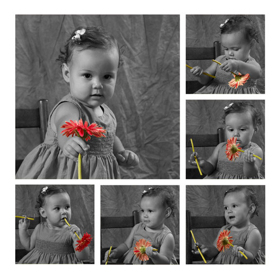 Sara Children Portrait Custom Composite with Daisy